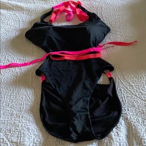 New One Piece Black n Pink Swimsuit